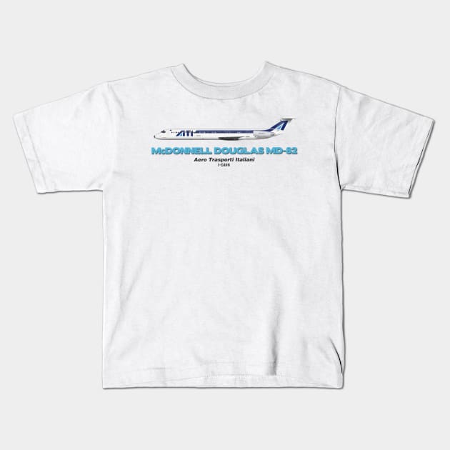 McDonnell Douglas MD-82 - Aero Trasporti Italiani Kids T-Shirt by TheArtofFlying